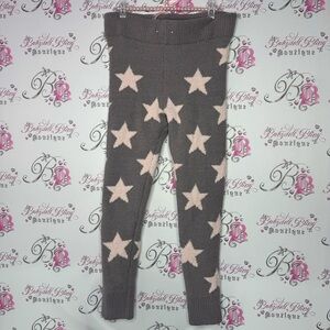 Honeydew pants fleece Sherpa grey stars with ribbon waist up pink soft furry